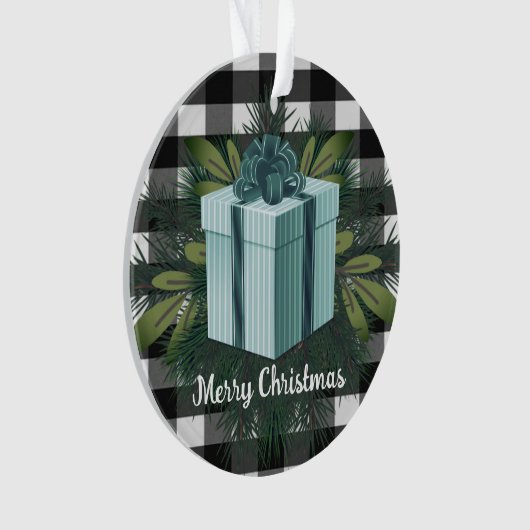 Buffel Plaid Kerstcadeau | BLAUWGROEN Ornament (voorkant)