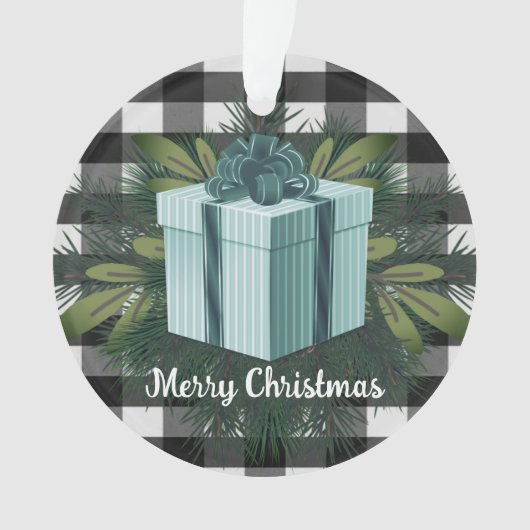 Buffel Plaid Kerstcadeau | BLAUWGROEN Ornament (voorkant)