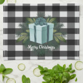 Buffel Plaid Kerstcadeau | Blauwgroen vakantie Theedoek (Gevouwen)