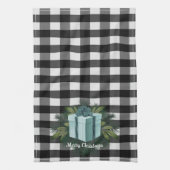 Buffel Plaid Kerstcadeau | Blauwgroen vakantie Theedoek (Verticaal)