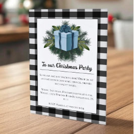 Buffel Plaid Kerstcadeau | Blue Holiday Party Kaart
