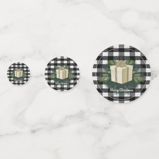 Buffel Plaid Kerstcadeau | Goud Confetti (Voorkanten)