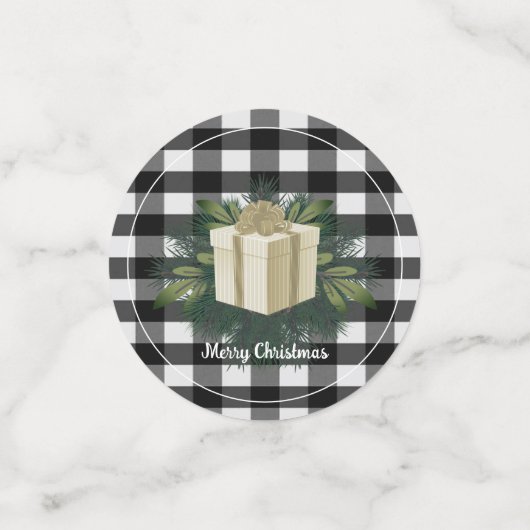 Buffel Plaid Kerstcadeau | Goud Confetti (Kleine voorkant)