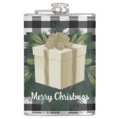 Buffel Plaid Kerstcadeau | Goud Heupfles (Voorkant)