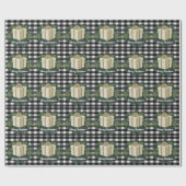 Buffel Plaid Kerstcadeau | Gouden Kerstmis Cadeaupapier (Vlak)