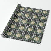 Buffel Plaid Kerstcadeau | Gouden Kerstmis Cadeaupapier (Uitgerold)