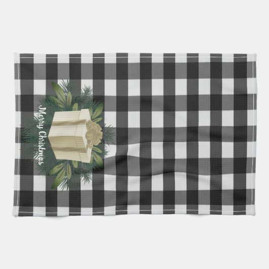 Buffel Plaid Kerstcadeau | Gouden vakantie Theedoek (Horizontaal)