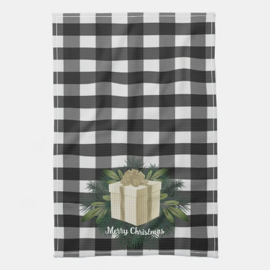 Buffel Plaid Kerstcadeau | Gouden vakantie Theedoek (Verticaal)