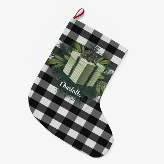 Buffel Plaid Kerstcadeau | Groen Grote Kerstsok (Voorkant (Hangend))