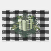 Buffel Plaid Kerstcadeau | Groen Inpakpapier Vel (Voorkant 3)