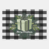 Buffel Plaid Kerstcadeau | Groen Inpakpapier Vel (Voorkant)