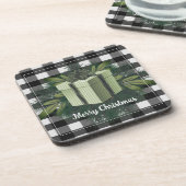 Buffel Plaid Kerstcadeau | Groene vakantie Bier Onderzetter (Linkerzijde)