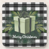 Buffel Plaid Kerstcadeau | Groene vakantie Bier Onderzetter (Voorkant)