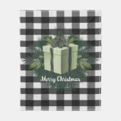 Buffel Plaid Kerstcadeau | Groene vakantie Fleece Deken (Voorkant)