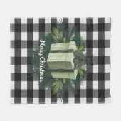 Buffel Plaid Kerstcadeau | Groene vakantie Fleece Deken (Voorkant (Horizontaal))
