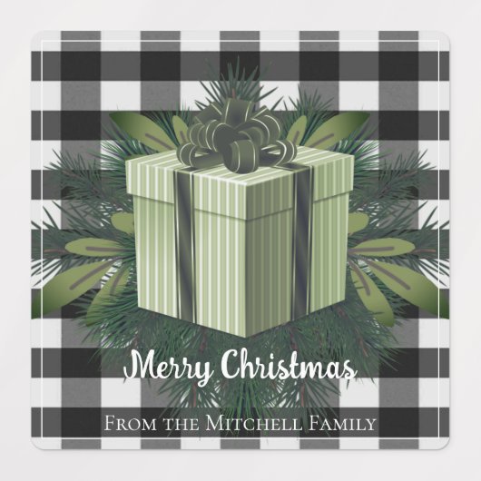 Buffel Plaid Kerstcadeau | Groene vakantie Labels (Design 1)