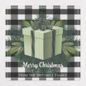 Buffel Plaid Kerstcadeau | Groene vakantie Labels (Design 2)