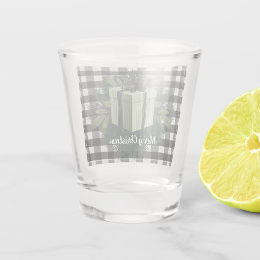 Buffel Plaid Kerstcadeau | Groene vakantie Shot Glas (Achterkant)