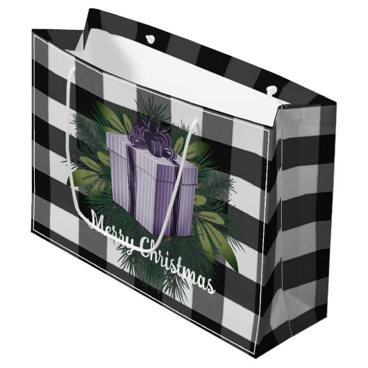 Buffel Plaid Kerstcadeau | PAARSE Groot Cadeauzakje (Voorkant Gekanteld)