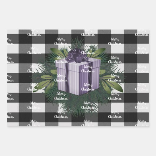 Buffel Plaid Kerstcadeau | PAARSE Inpakpapier Vel (Voorkant 3)