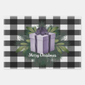 Buffel Plaid Kerstcadeau | PAARSE Inpakpapier Vel (Voorkant)