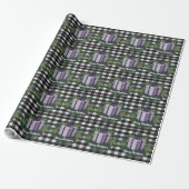Buffel Plaid Kerstcadeau | Paarse kerst Cadeaupapier (Uitgerold)