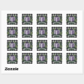 Buffel Plaid Kerstcadeau | Paarse kerst Vierkante Sticker (Vel)
