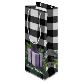 Buffel Plaid Kerstcadeau | Paarse vakantie Wijn Cadeautas (Achterkant Gekanteld)