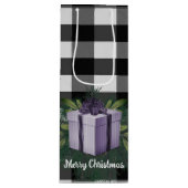 Buffel Plaid Kerstcadeau | Paarse vakantie Wijn Cadeautas (Voorkant)