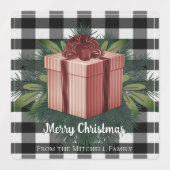 Buffel Plaid Kerstcadeau | Rode feestdag Labels (Design 1)