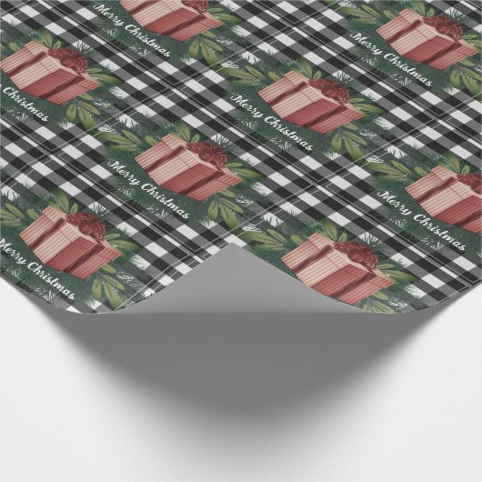 Buffel Plaid Kerstcadeau | Rode Kerstmis Cadeaupapier (Hoek)