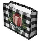 Buffel Plaid Kerstcadeau | Rood Groot Cadeauzakje (Achterkant Gekanteld)