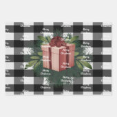Buffel Plaid Kerstcadeau | Rood Inpakpapier Vel (Voorkant 3)