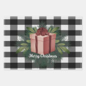 Buffel Plaid Kerstcadeau | Rood Inpakpapier Vel (Voorkant)