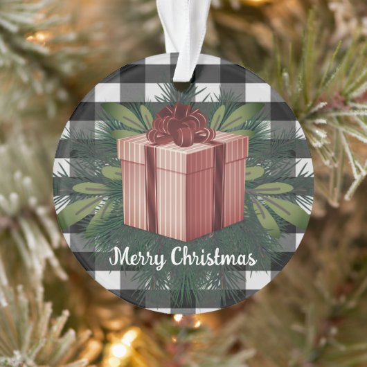 Buffel Plaid Kerstcadeau | Rood Ornament (Boom)