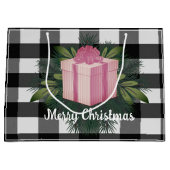 Buffel Plaid Kerstcadeau | roze Groot Cadeauzakje (Voorkant)