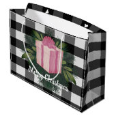 Buffel Plaid Kerstcadeau | roze Groot Cadeauzakje (Achterkant Gekanteld)