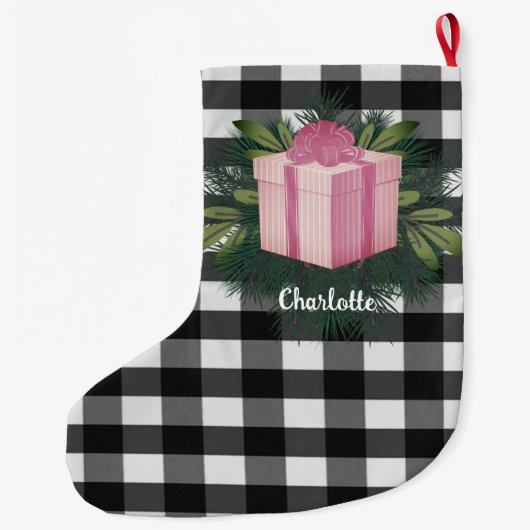 Buffel Plaid Kerstcadeau | roze Grote Kerstsok (Achterkant)