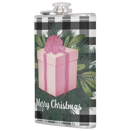 Buffel Plaid Kerstcadeau | roze Heupfles (Links)