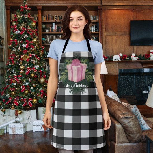 Buffel Plaid Kerstcadeau | roze Schort