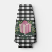 Buffel Plaid Kerstcadeau | Roze Vakantie Flesjeskoeler (Voorkant)
