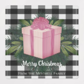 Buffel Plaid Kerstcadeau | Roze Vakantie Labels (Design 1)