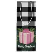 Buffel Plaid Kerstcadeau | Roze Vakantie Wijn Cadeautas (Achterkant)