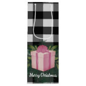 Buffel Plaid Kerstcadeau | Roze Vakantie Wijn Cadeautas (Voorkant)
