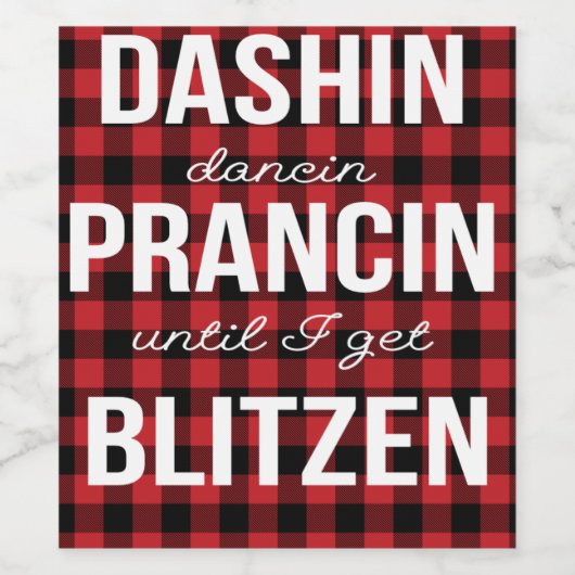 Buffel Plaid Kerstfeest Wijnfles Label Wijn Etiket (Enkel label)