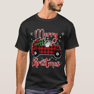 Buffel Plaid Kerstmis Rode Vrachtwagen Santa Rendi T-shirt