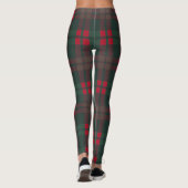 Buffel Plaid Kerstpatroon Groen Rood Zwart Leggings (Achterkant)