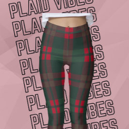 Buffel Plaid Kerstpatroon Groen Rood Zwart Leggings
