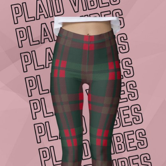 Buffel Plaid Kerstpatroon Groen Rood Zwart Leggings