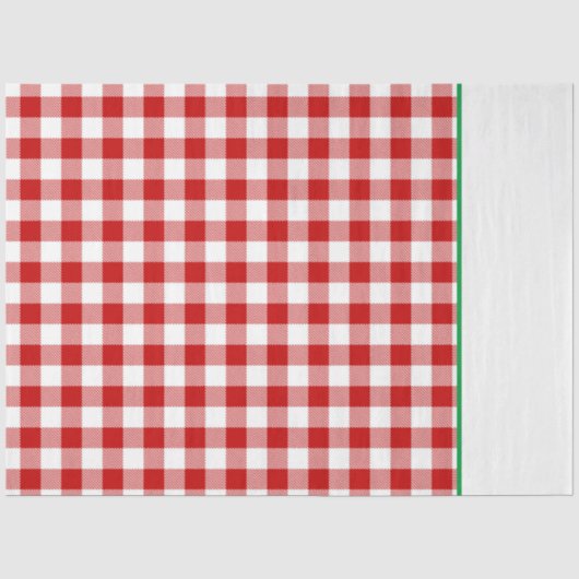 Buffel Plaid Kerstvakantie Two Tone Red Green Tissuepapier (Voorkant)